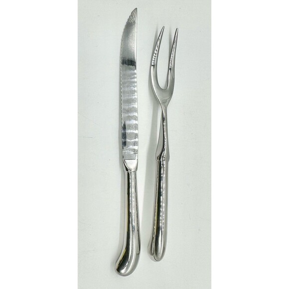 Towle 2 pc Stainless Steel Carving Set, Carving Knife and Fork Cutlery - Picture 2 of 4